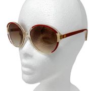 Balenciaga 70s Vintage Retro Sunglasses Red Gold Oversized w/ case