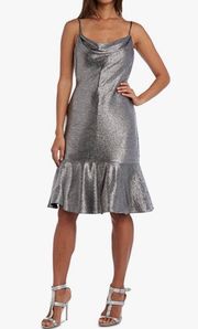 Silver Sparkle Metallic Dress