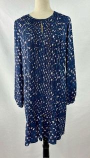 DVF Diane Von Furstenberg Meadow Dress Blue Floral Daisy Buds Indigo 8 Silk