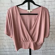 June and Hudson Faux Wrap Maeve Pink Top Size Extra Large