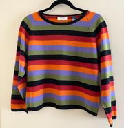 346 Striped Rainbow Cashmere Sweater