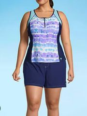 Tie Dye Tankini Swimsuit Top Plus