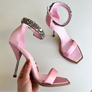 Alexander McQueen Crystal Strap Sandals in Pink