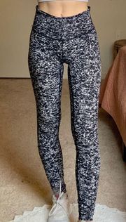 Lululemon Black & White Patterned Lulu Lemon Leggings