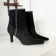 Stuart Weitzman Suede Heeled Ankle Boots Black Size 5.5