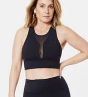SOUL by SoulCycle Evelyn High-Neck Mesh Bra Black
