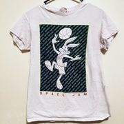 Space Jam White Bugs Bunny Graphic T-Shirt Unisex Small