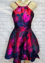 Xscape floral brocade fit and flare dress size 8