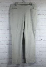 Chicos 1R Womens Pants Size 8R Khaki Pull On Straight Tapered High Rise Waist