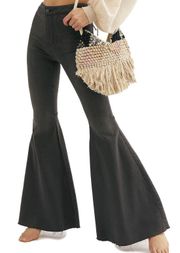 Free People Just Float On Flare Jeans Black