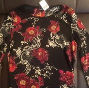 Ladies Floral Pattern Shirt Top  sz Med- Juniors