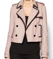 NEW Rebecca Minkoff $398 Derek Pink Faux Leather Trim Jacket Coat Small