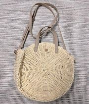 LC Lauren Conrad Cookie Crossbody Bag natural wicker bag straw bag