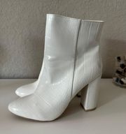 White Crocodile Booties