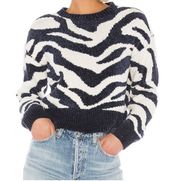 Navy/white zebra sweater Size M