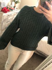 Cable Knit Chunky Bell Sleeve Sweater 