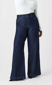 NWT Spanx Wide Leg Pull On Denim Stretchy Jeans