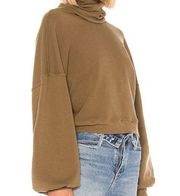 AGOLDE BALLOON SLEEVE TURTLENECK SWEATSHIRT IN ZOMBIE SZ M