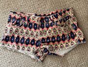 Boho Pattern Jean Shorts  size 7