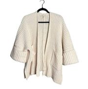 POL Chunky Thick Knit Sweater Boxy Open Cardigan Cream White Boho SMST305