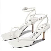 Millie Ankle Strap Sandal in White.