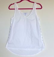 10 Crosby women’s side lace-up sleeveless white tank top size 2 XS