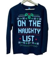 LOL Vintage ugly Christmas sweater On the Naughty List size medium