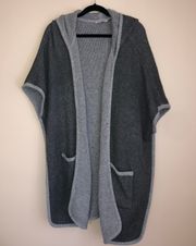 Gray Missy Hooded Poncho