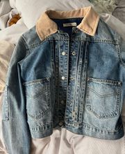 Unique Light Wash Jean Jacket w/ corduroy