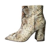 CHARLES BY CHARLES DAVID Womens Brown Snake Teigan Flare Booties Boots 10 M