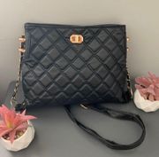 Black quilted purse