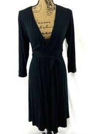 Liz Lange Maternity Black 3/4 Sleeve Dress Tie Waist Large