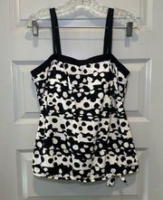 Apt.9 Plus Size Black/White Print Tankini Top size 20W