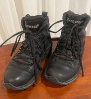 Black Leather  Tactical Boots