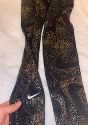 Nike Black Gold Leggings