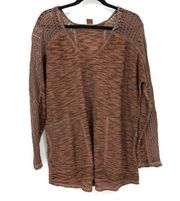 XCVI Women's Sz Small Pullover Sweater Long Sleeve V-Neck Brown NWT