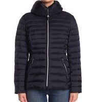 Laundry Black Quilted Flared Puffer Coat Jacket