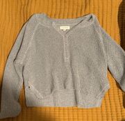 Henley Neck Long Sleeve Sweater