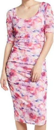 BETSEY JOHNSON Sunset Floral Tie-Dye Mesh Dress NWT Sz Small