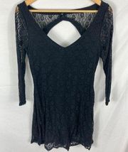 American Eagle Black Lace Long Sleeve Dress Size Medium