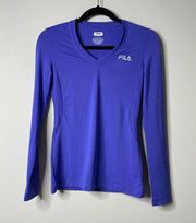 Fila Purple Long Sleeve Athletic Shirt XS