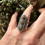 Sterling Silver Labradorite  Boho Ring size 8.5