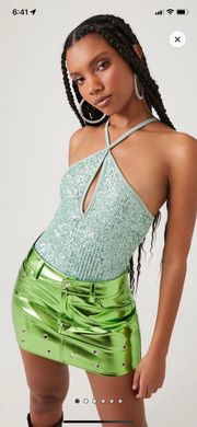 Forever 21 Sequin crisscross Bodysuit