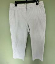 Talbots Talbot’s Heritage Dress Pant Trouser White Pinstripe Size 14 Office Formal NWOT‍