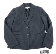 LeSuit Women’s Grey/Purple Striped Blazer Jacket NEW 10