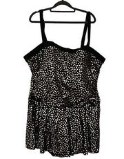 One Piece SWIMSUITS FOR ALL GOLD AND BLACK POLKA DOT  SWIMSUIT PLUS SIZE 28