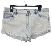 Dittos denim acid wash high-rise mini shorts with rolled hem size 31