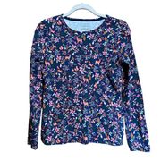 Talbots Top Womens Small Multicolor Floral Forest Whimsical Print Stretch Blouse