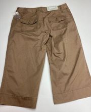 Merona Contour Fit Crop Capri Pants Brown Size 4 NWT