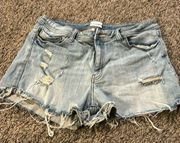 distressed denim shorts